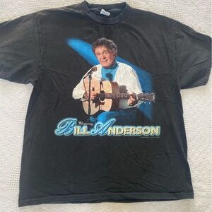 Vintage Y2K Whispering Bill Anderson 2003 Screen Play concert Tshirt Mens Large